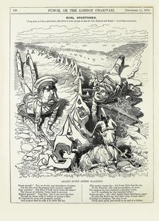 Rival sportsmen. "I say now, as I have said before, that there is room enough..., 1878. Creator: Sambourne, Edward Linley (1844-1910)