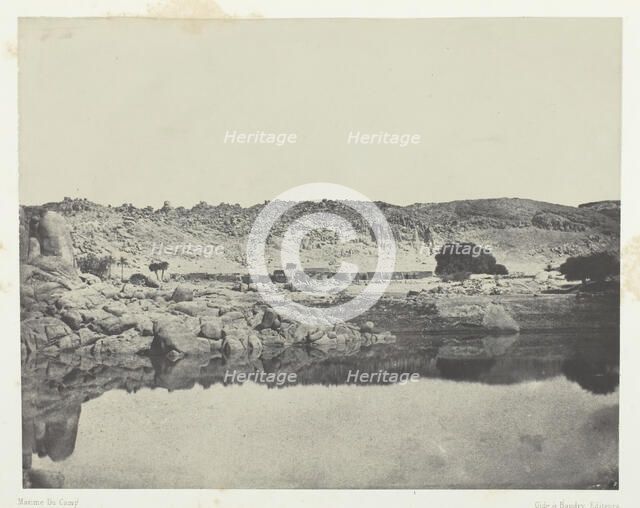 Rive Septentrionale du Nil (Village d'Abou-Koli), Vue Prise au Nord de Philoe; Nubie, 1849/51. Creator: Maxime du Camp.