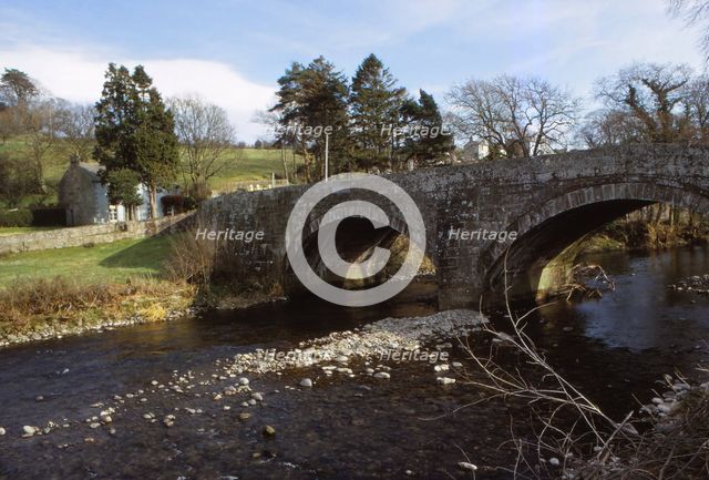 River Caldew and Road Bridge at Sebergham, Cumberland, 20th century. Artist: CM Dixon.