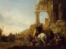 River Crossing, 1647. Creator: Jan Baptist Weenix