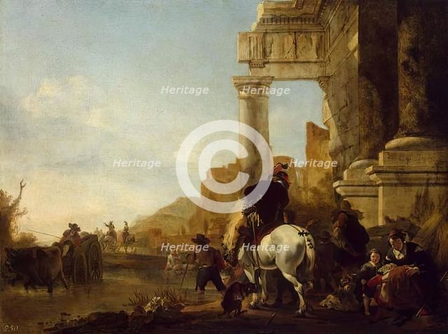 River Crossing, 1647. Creator: Jan Baptist Weenix.