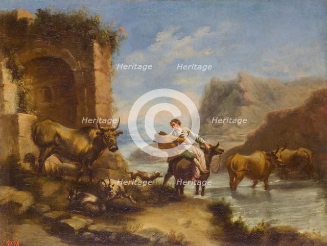 River Crossing, 1665. Creator: Ignacio de Iriarte.