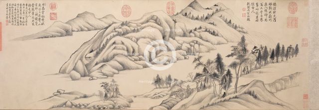 River and Mountains on a Clear Autumn Day, c. 1624-1627. Creator: Dong Qichang (Chinese, 1555-1636).