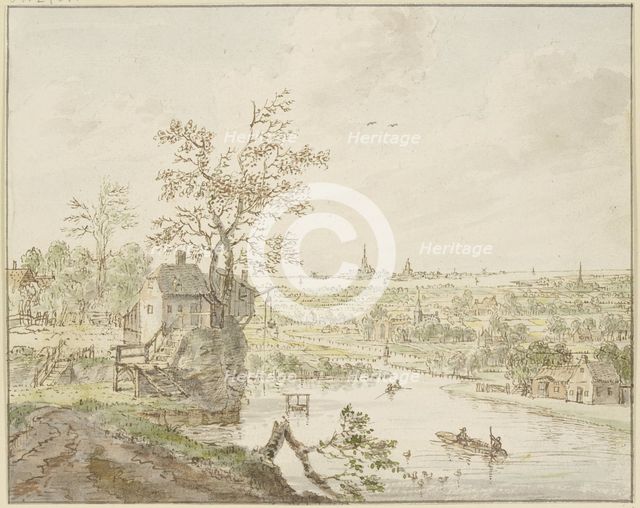 River area, the sea with a city in the distance. Creator: Cornelis Verdonck.