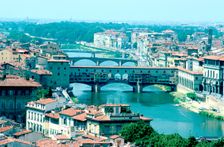 River Arno and Ponte Vecchio from Piazzale Michelangelo, Florence, Italy