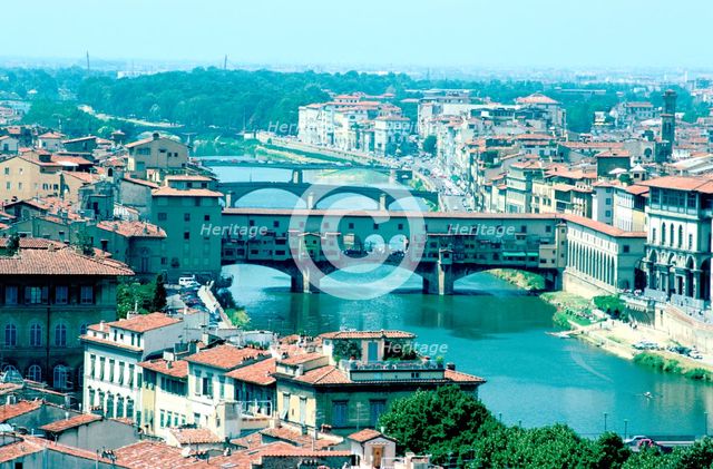 River Arno and Ponte Vecchio from Piazzale Michelangelo, Florence, Italy