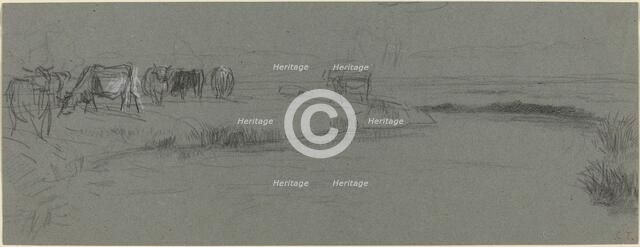 River Bank with Cattle, probably after 1850. Creator: Constant Troyon.