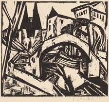 River Bank at Elisabeth (Berlin), 1912-1913. Creator: Ernst Kirchner