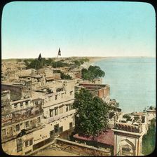 River Ganges from the Aurangzeb Mosque, Benares, India, late 19th or early 20th century