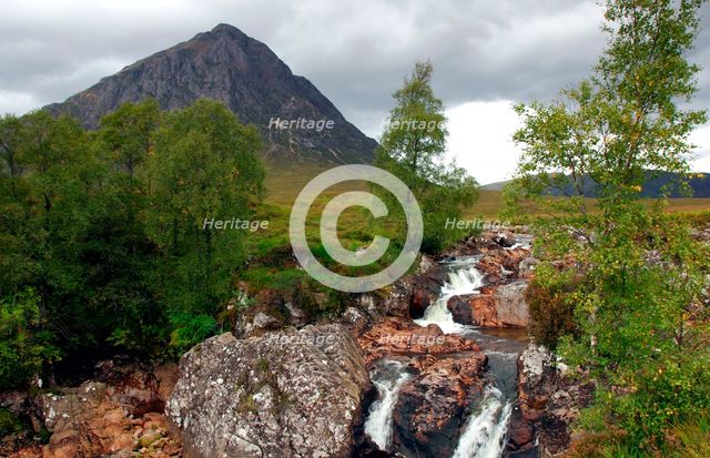 River Etive and Buachaille Etive Mor, Glencoe, Highland, Scotland. Creator: Peter Thompson.