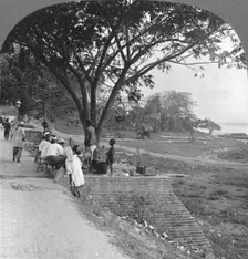 River front and bank, Bhamo, Burma, 1908. Artist: Stereo Travel Co