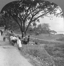 River front and bank, Bhamo, Burma, 1908. Artist: Stereo Travel Co