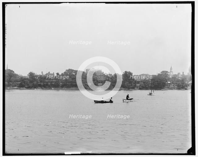 River front from West Springfield, Springfield, Mass., between 1900 and 1910. Creator: Unknown.