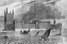 River Front of the Parliament Houses, Westminster 1854. Creator: Unknown