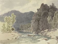 River in a rocky landscape, 1847. Creator: Carl Theodor Reiffenstein