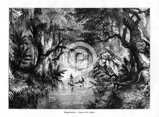 River in Haiti, 19th century. Artist: T Weber