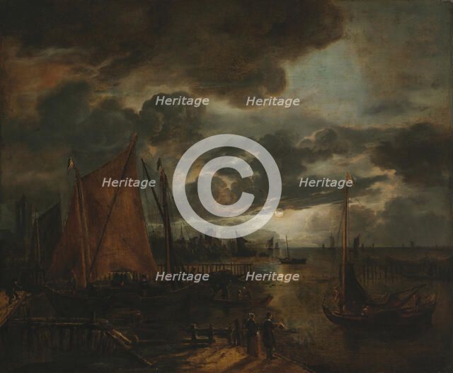 River in Moonlight, 1640-1649. Creator: Aert van der Neer.