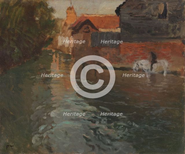 River in northern France, probably 1898. Creator: Frits Thaulow.