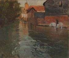River in northern France, probably 1898. Creator: Frits Thaulow