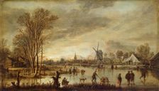 River in Winter, 1645. Creator: Aert van der Neer