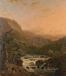 River in the Ardennes at Sunset, 1821. Creator: Henri van Assche