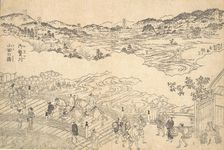 River of Omue and Bridge of Oda, 1700. Creator: Unknown