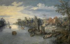 River Landscape, 1603. Creator: Jan Brueghel the Elder
