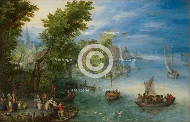 River Landscape, 1607. Creator: Jan Brueghel the Elder.