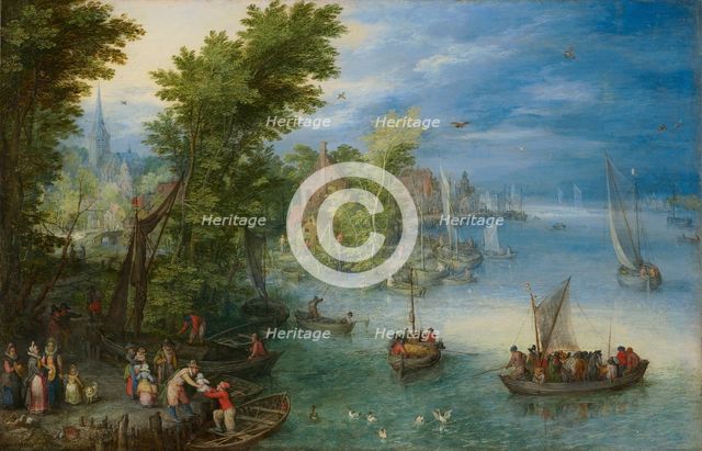 River Landscape, 1607. Creator: Jan Brueghel the Elder.