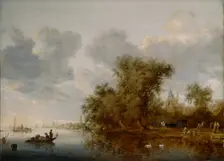 River Landscape, 1643. Creator: Salomon Ruysdael
