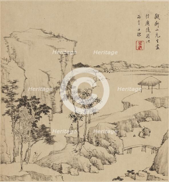 River landscape, 1666. Artist: Zha Shibiao.