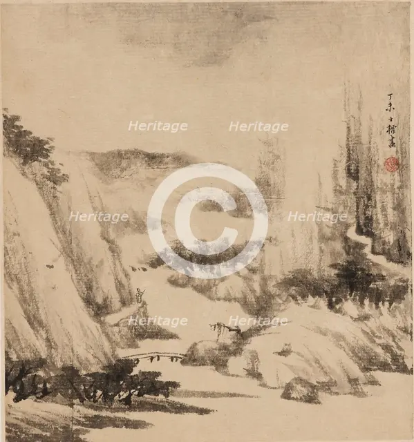 River landscape, 1667. Artist: Zha Shibiao.