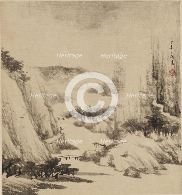 River landscape, 1667. Artist: Zha Shibiao.