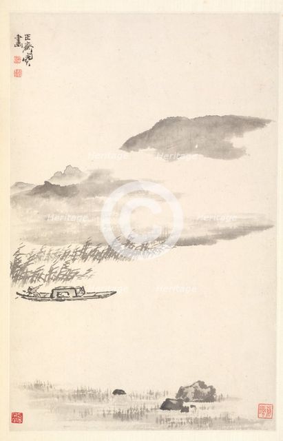 River Landscape, 1788. Creator: Min Zhen (Chinese, 1730-after 1788).