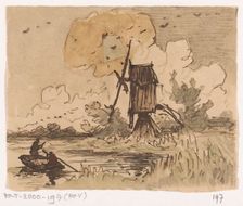 River landscape, 1843. Creator: Johannes Tavenraat