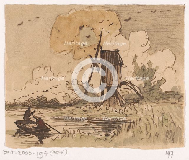 River landscape, 1843. Creator: Johannes Tavenraat.