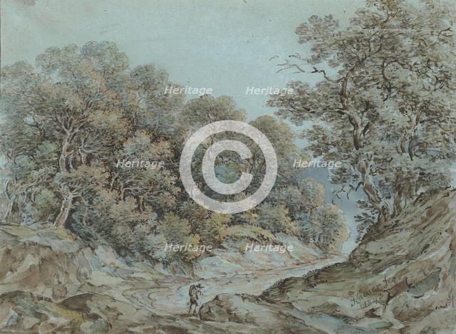 River landscape, 1843. Creator: Joseph Bruno Kaeser.