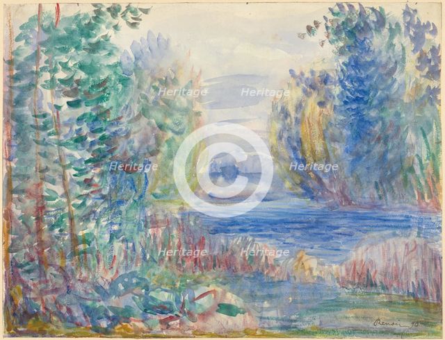 River Landscape, 1890. Artist: Renoir, Pierre Auguste (1841-1919)
