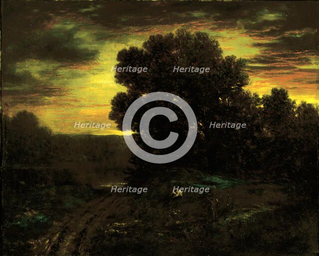 River Landscape at Sunset, ca. 1890. Creator: David Johnson.