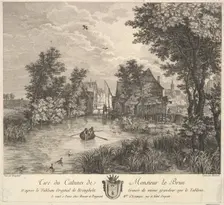 River Landscape after the painting in the cabinet of Mr. Poullain, 1780. Creator: JF Borgnet