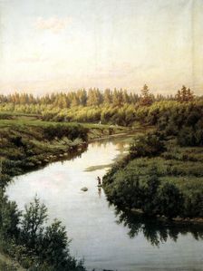 River landscape. Artist: Briullov, Pavel Alexandrovich (1840-1914)