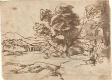 River Landscape, c. 1635/1638. Creator: Claude Lorrain
