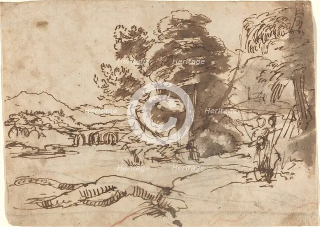 River Landscape, c. 1635/1638. Creator: Claude Lorrain.