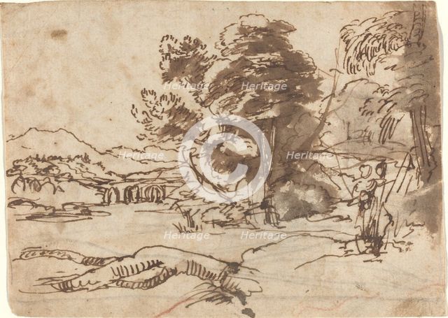 River Landscape, c. 1635/1638. Creator: Claude Lorrain.