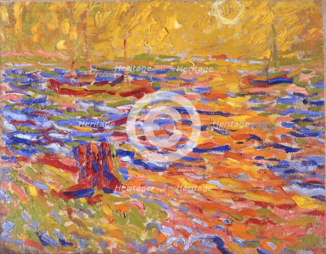 River landscape, c. 1907. Creator: Max Pechstein.