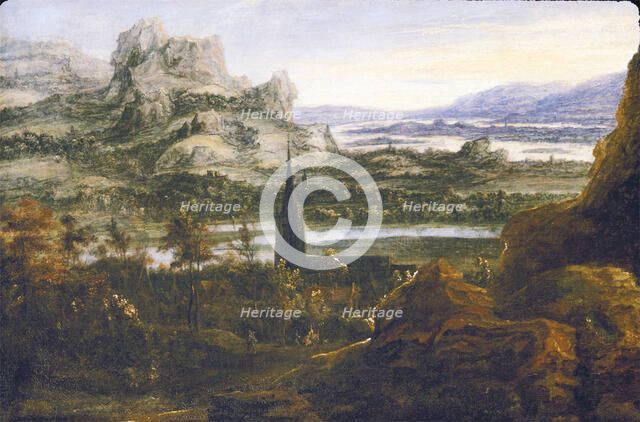 River Landscape, c1600-1640. Creator: School of Hercules Seghers.