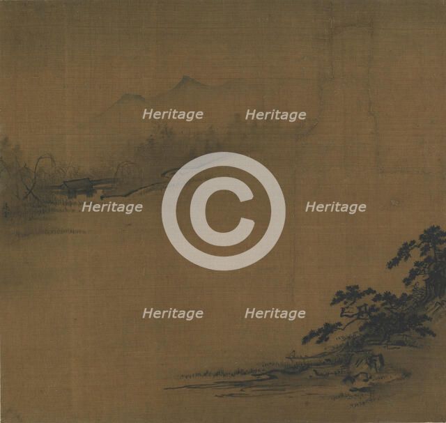 River Landscape in Mist, 14th century. Creator: Unknown.