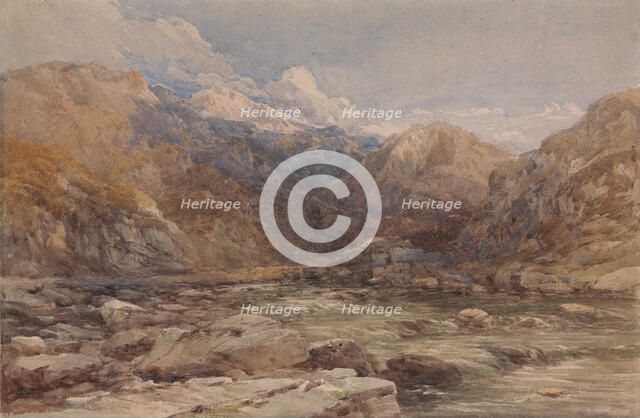 River Landscape in Wales, ca. 1850. Creator: David Cox the elder.