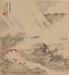 River landscape, probably 1666. Artist: Zha Shibiao