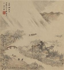 River landscape, probably 1666. Artist: Zha Shibiao
